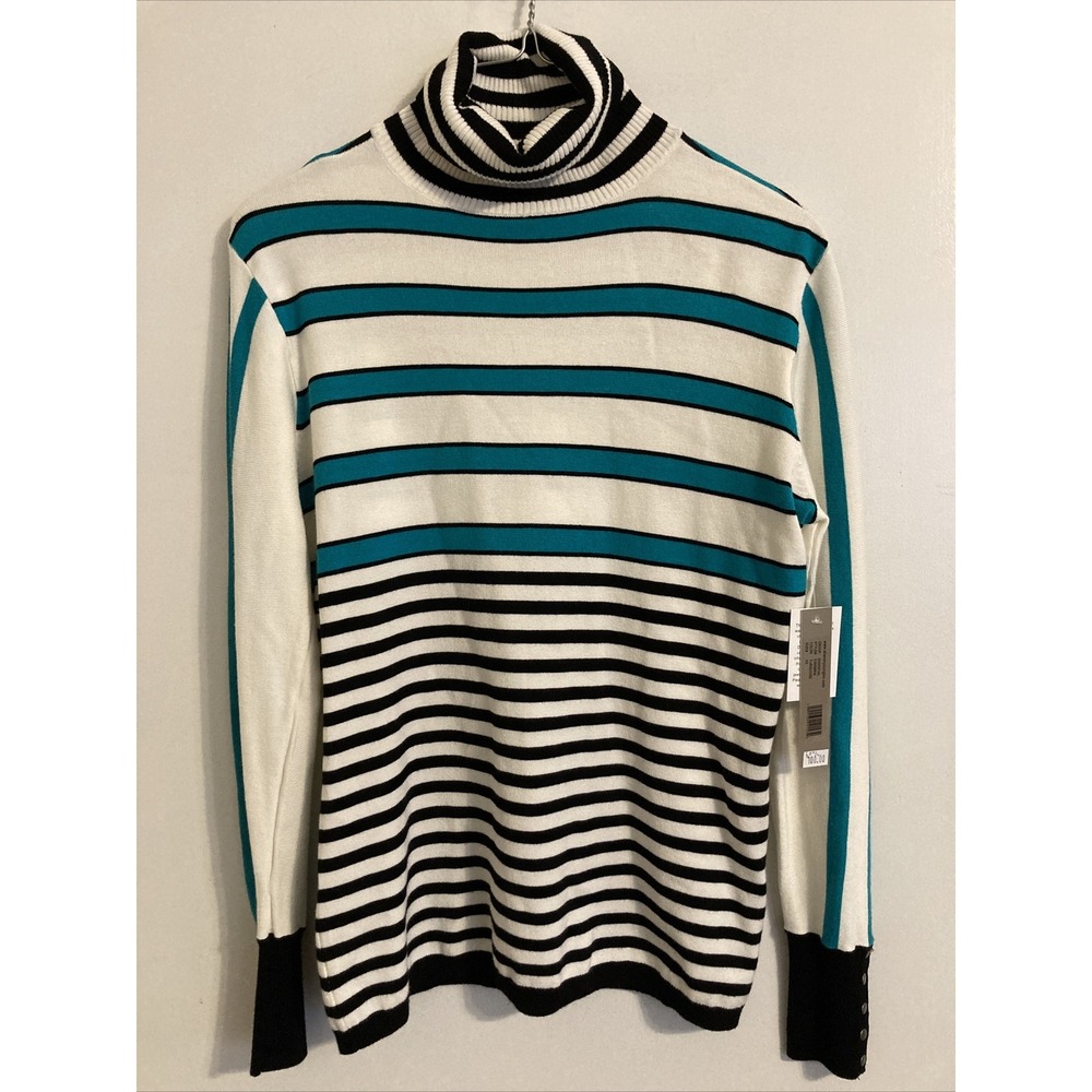 Sharon Young Women's Sweater Turquoise Extra Small Turtle Neck Long Sleeve #889